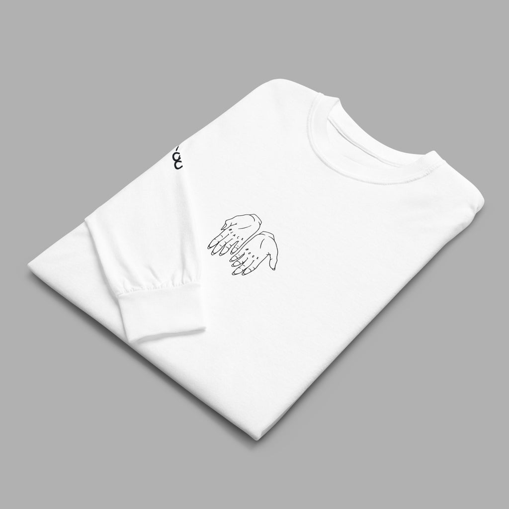 HANDS LONG SLEEVE - WHITE / BLACK - "TRADITIONAL FIT"