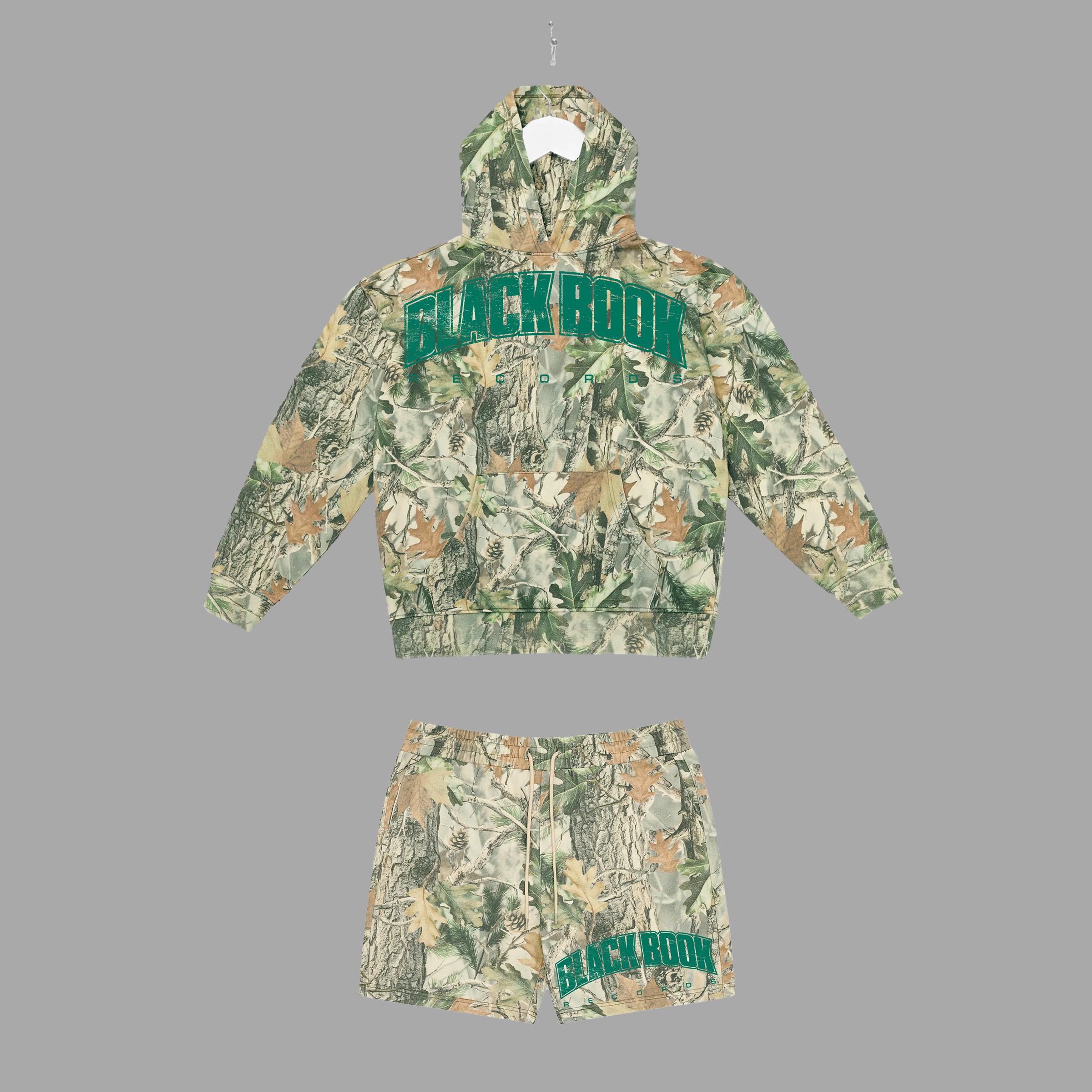 BLACK BOOK UNI - GREEN (CAMO) - SHORTS/HOODIE BUNDLE