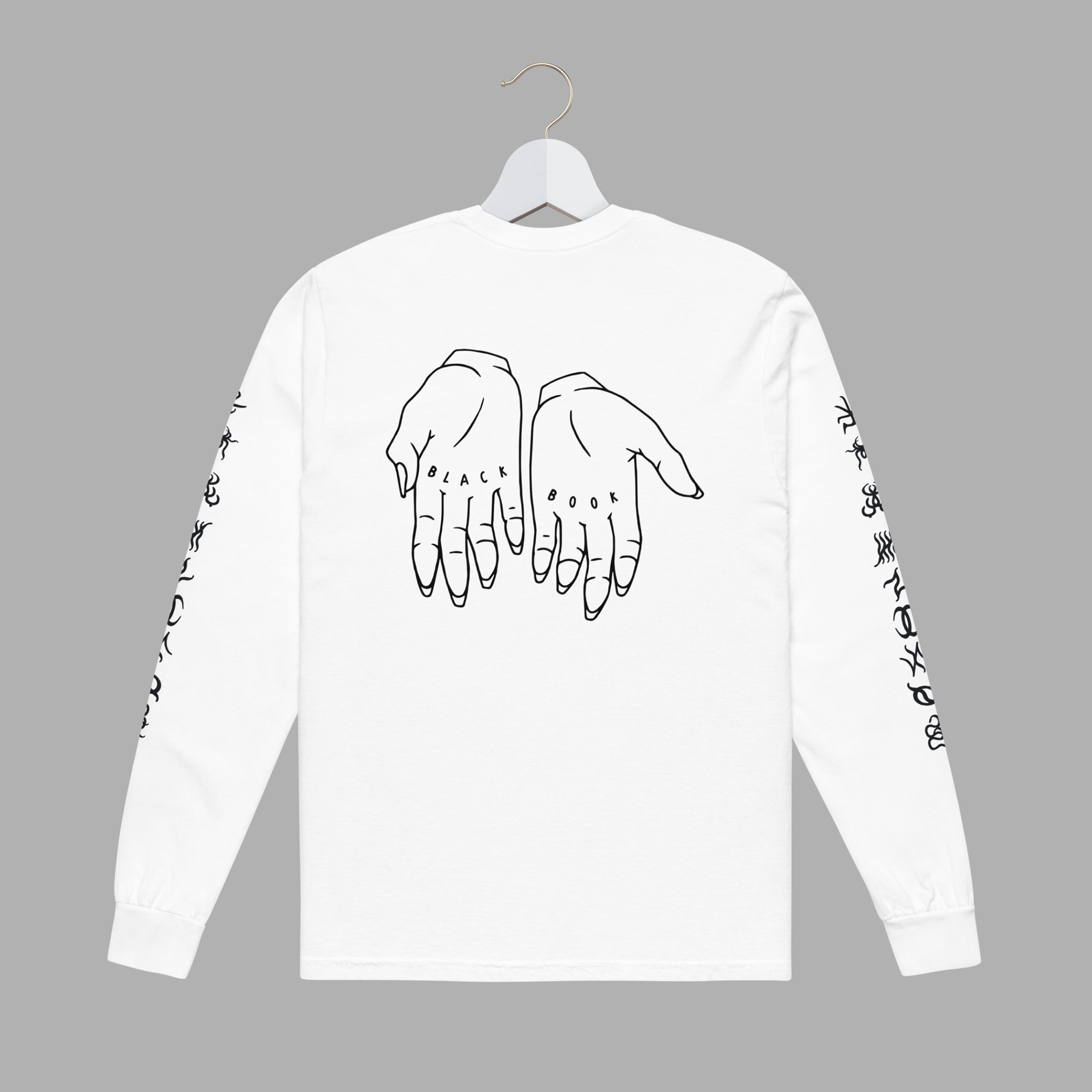 HANDS LONG SLEEVE - WHITE / BLACK - "TRADITIONAL FIT"