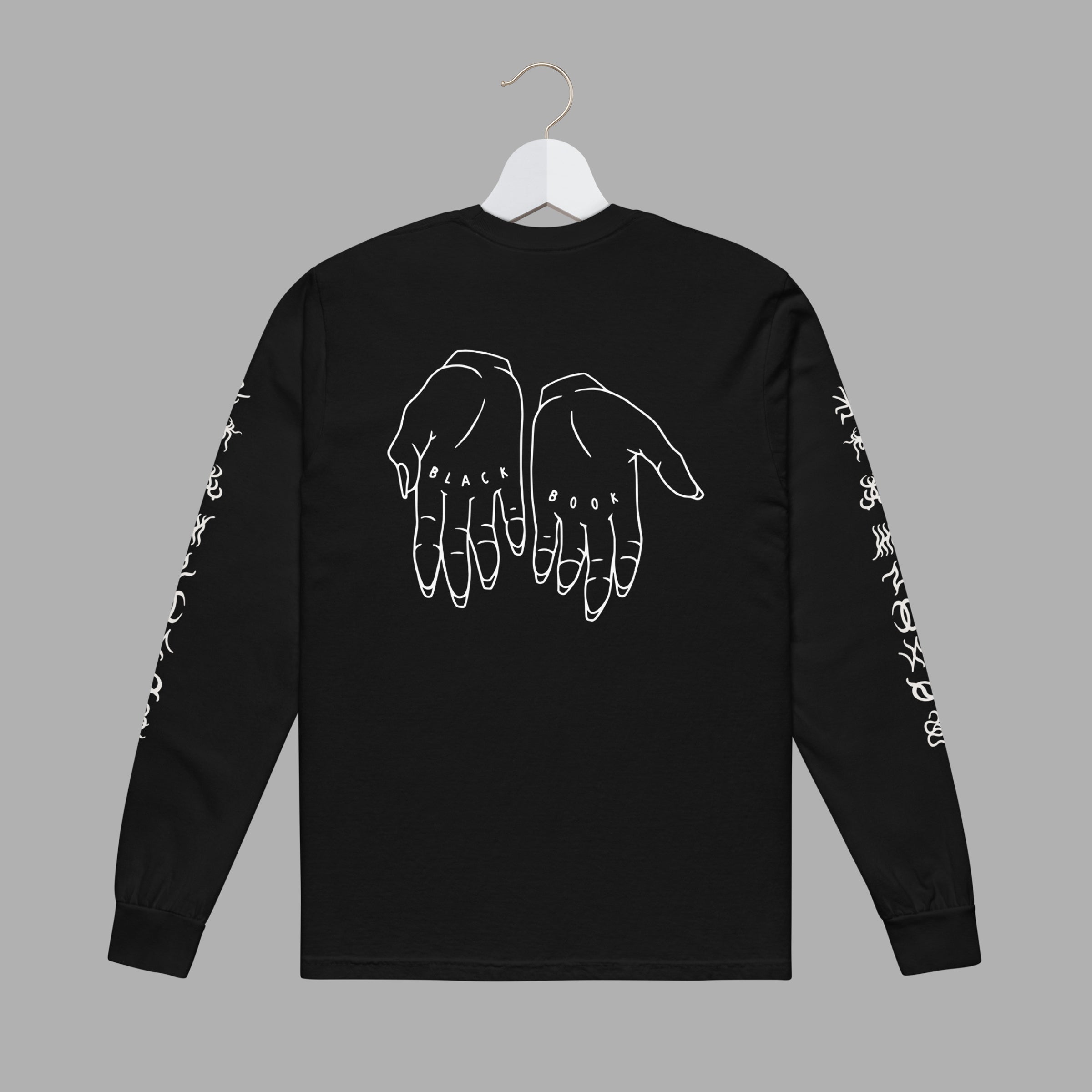 HANDS LONG SLEEVE - BLACK / WHITE - "TRADITIONAL FIT"