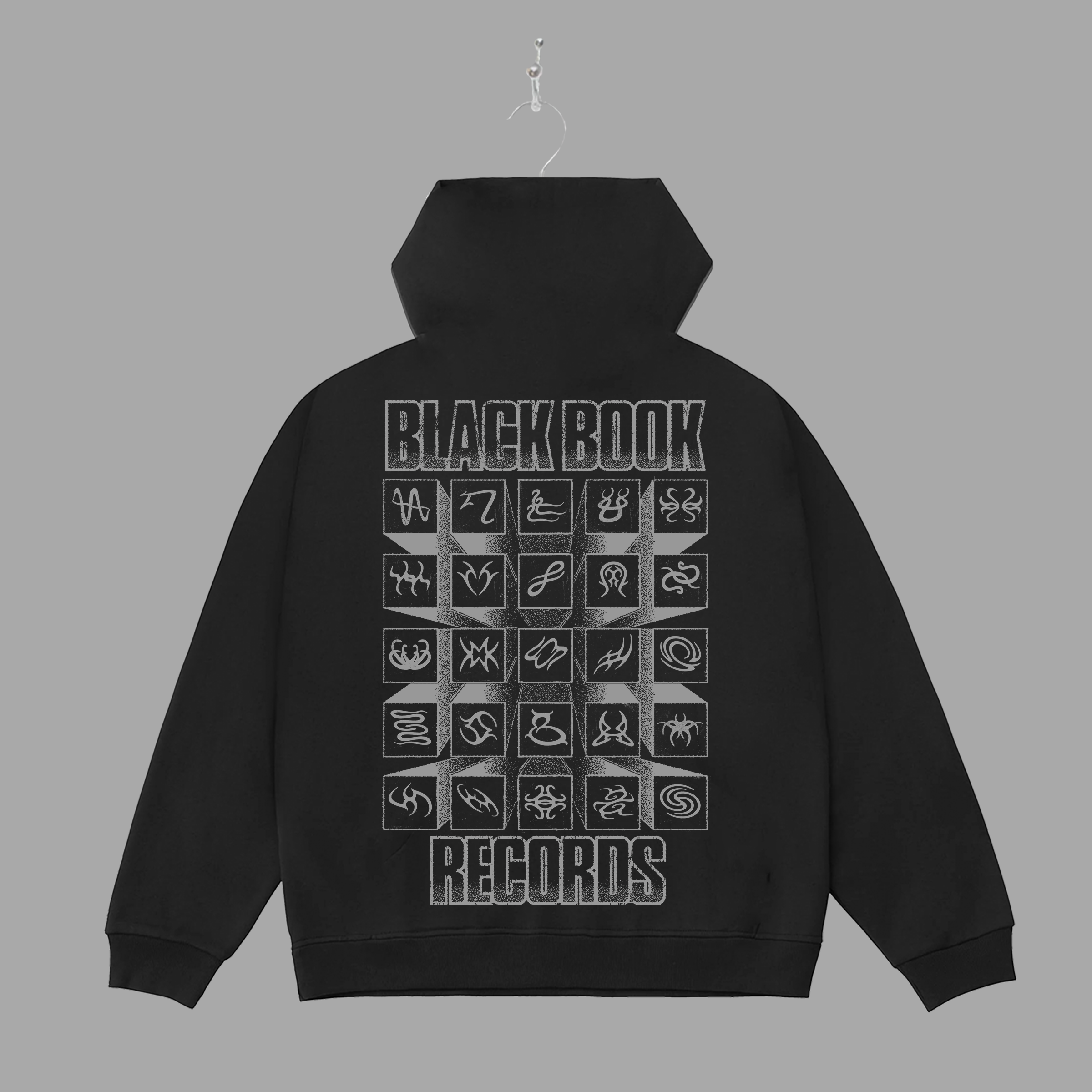 RECAP - HOODIE - JET BLACK - "PREMIUM-BOX FIT"