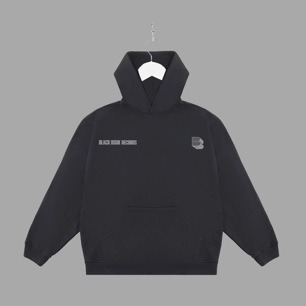 RECAP - HOODIE - JET BLACK - "PREMIUM-BOX FIT"