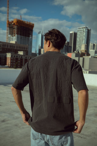 "PREMIUM" OVERSIZED THE MESSAGE TEE - BLACK