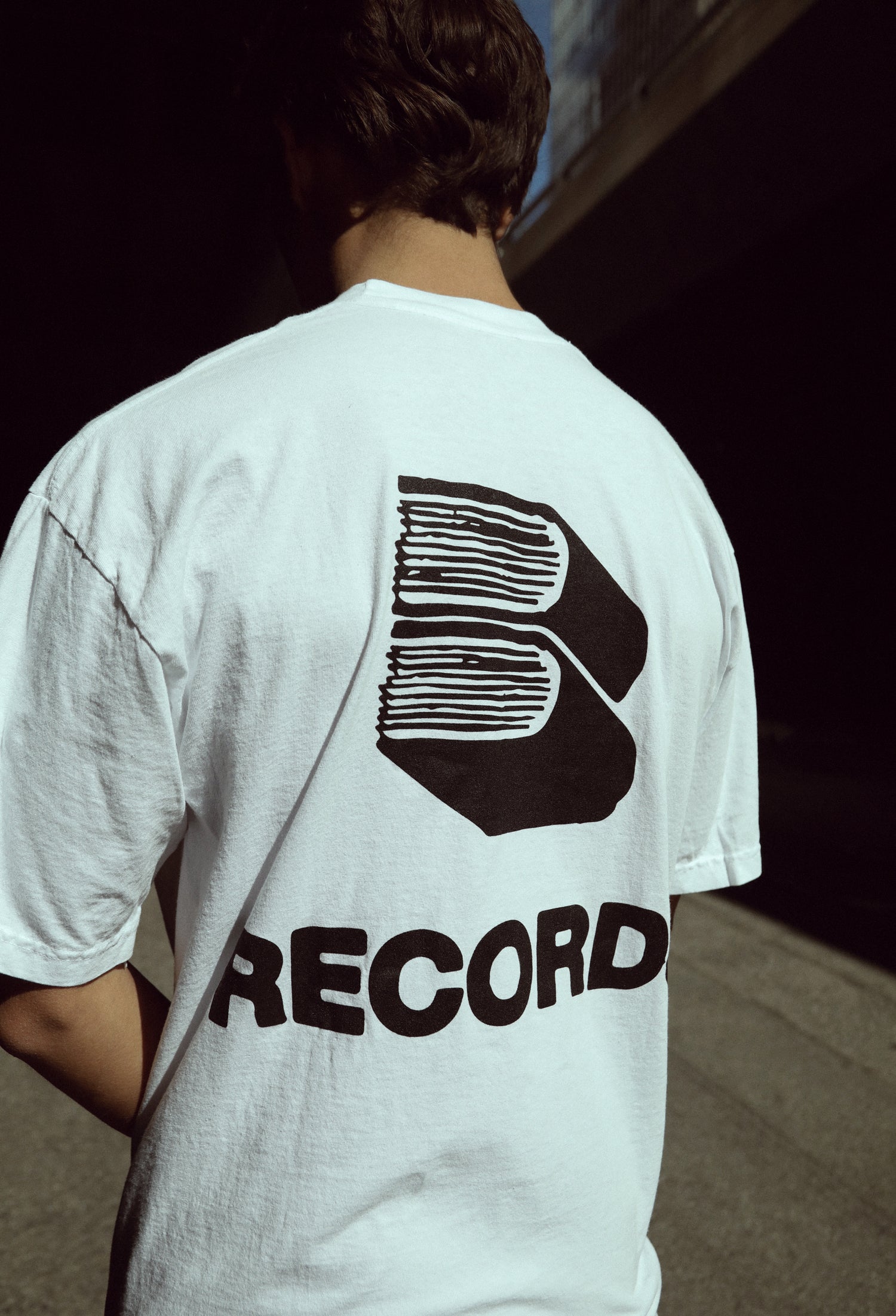 RECORDS BOOK TEE - BLACK/WHITE - "PREMIUM" OVERSIZED FIT