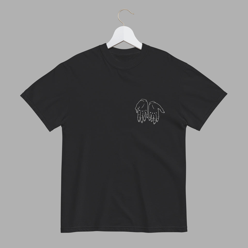 HANDS TEE - BLACK / WHITE - "TRADITIONAL FIT"