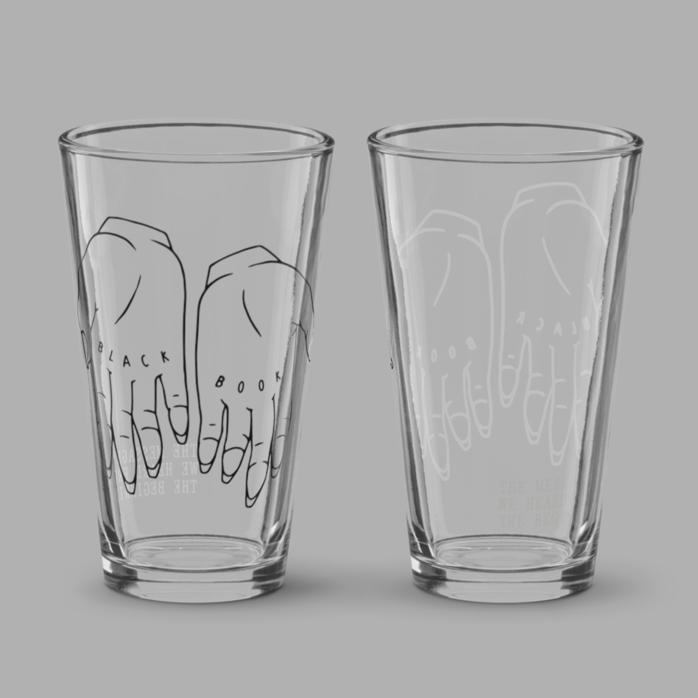 Hands Pint Glass