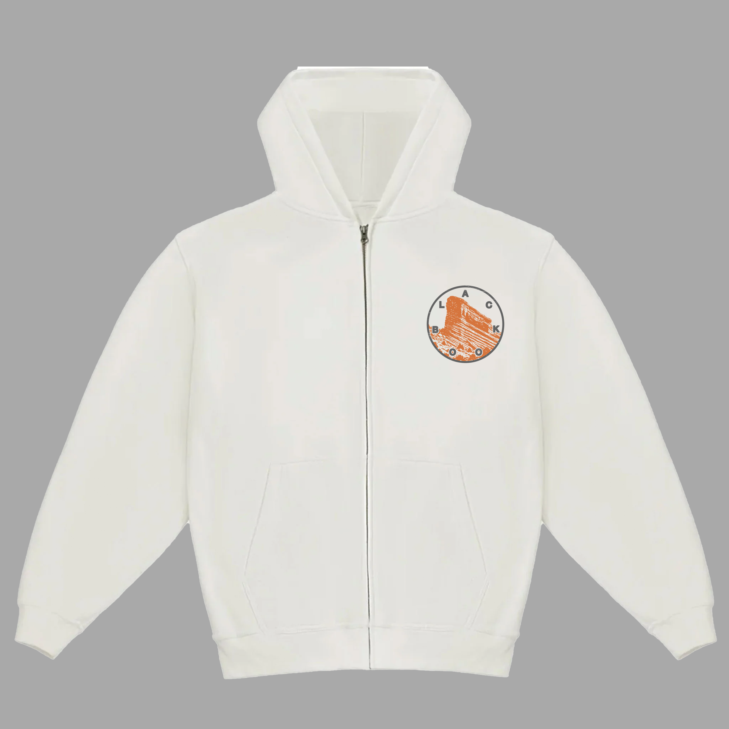 BLACK BOOK x RED ROCKS ZIP-UP HOODIE - "PREMIUM-BOX FIT"