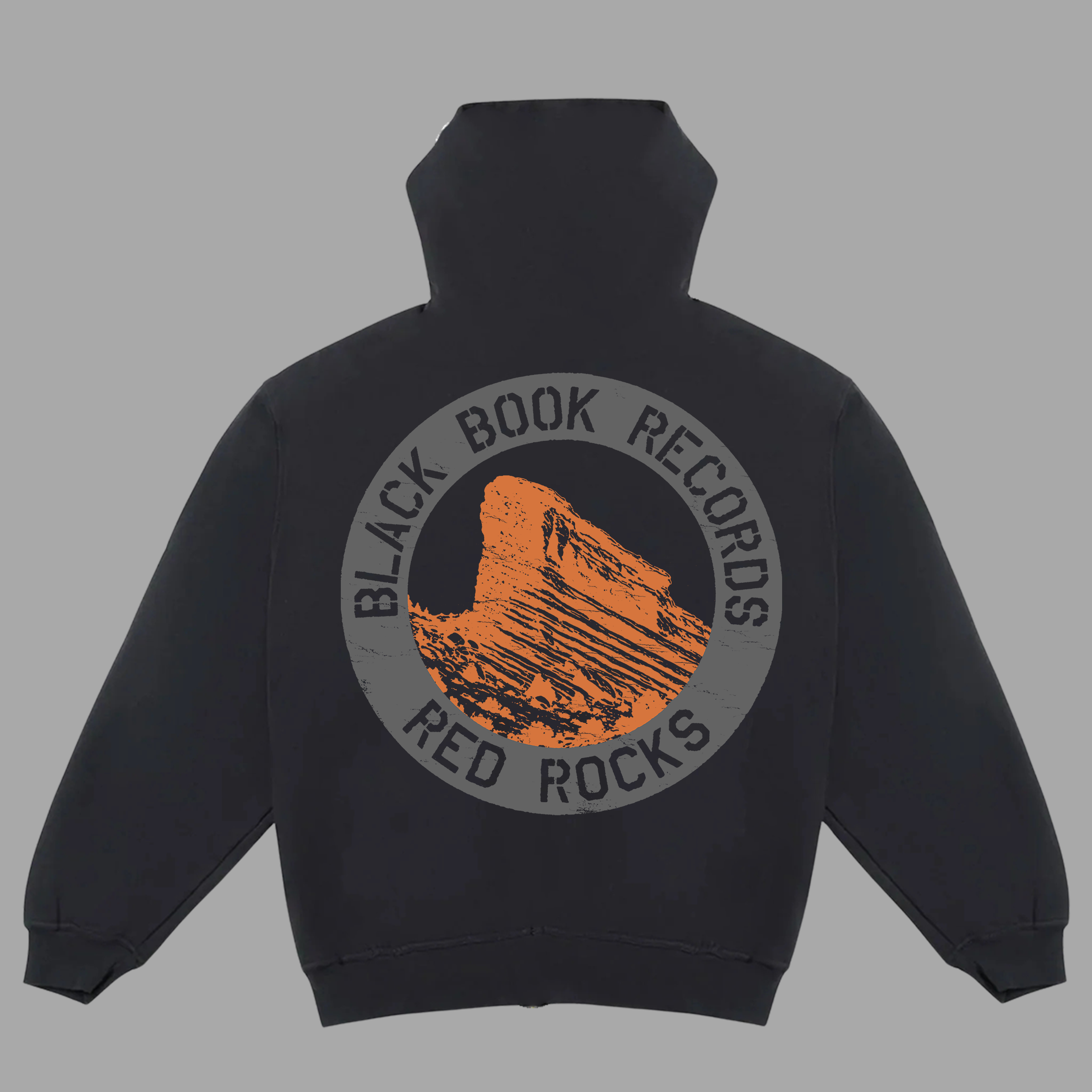 BLACK BOOK x RED ROCKS ZIP-UP HOODIE - "PREMIUM-BOX FIT"