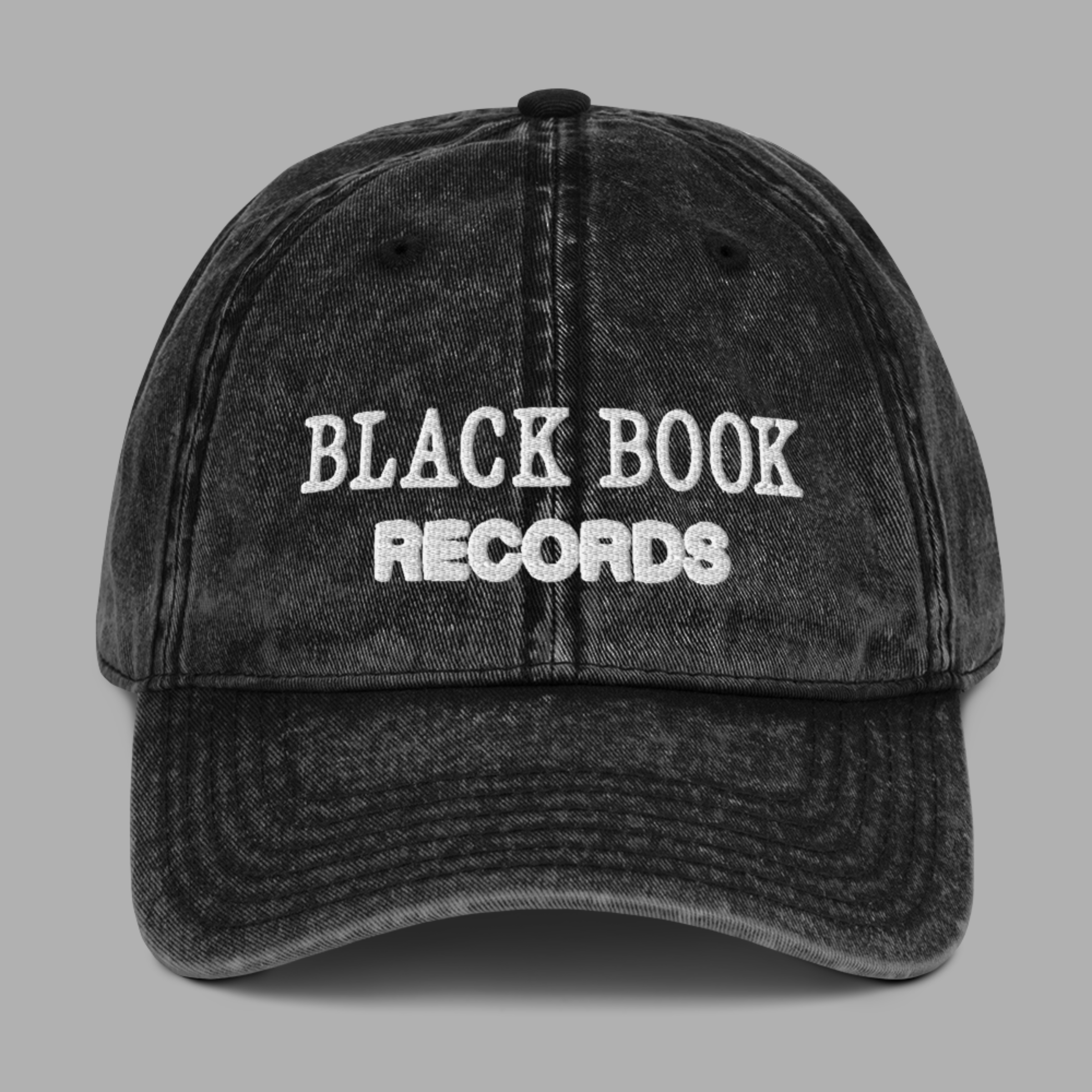 "VINTAGE STYLE" BLACK BOOK RECORDS DAD HAT