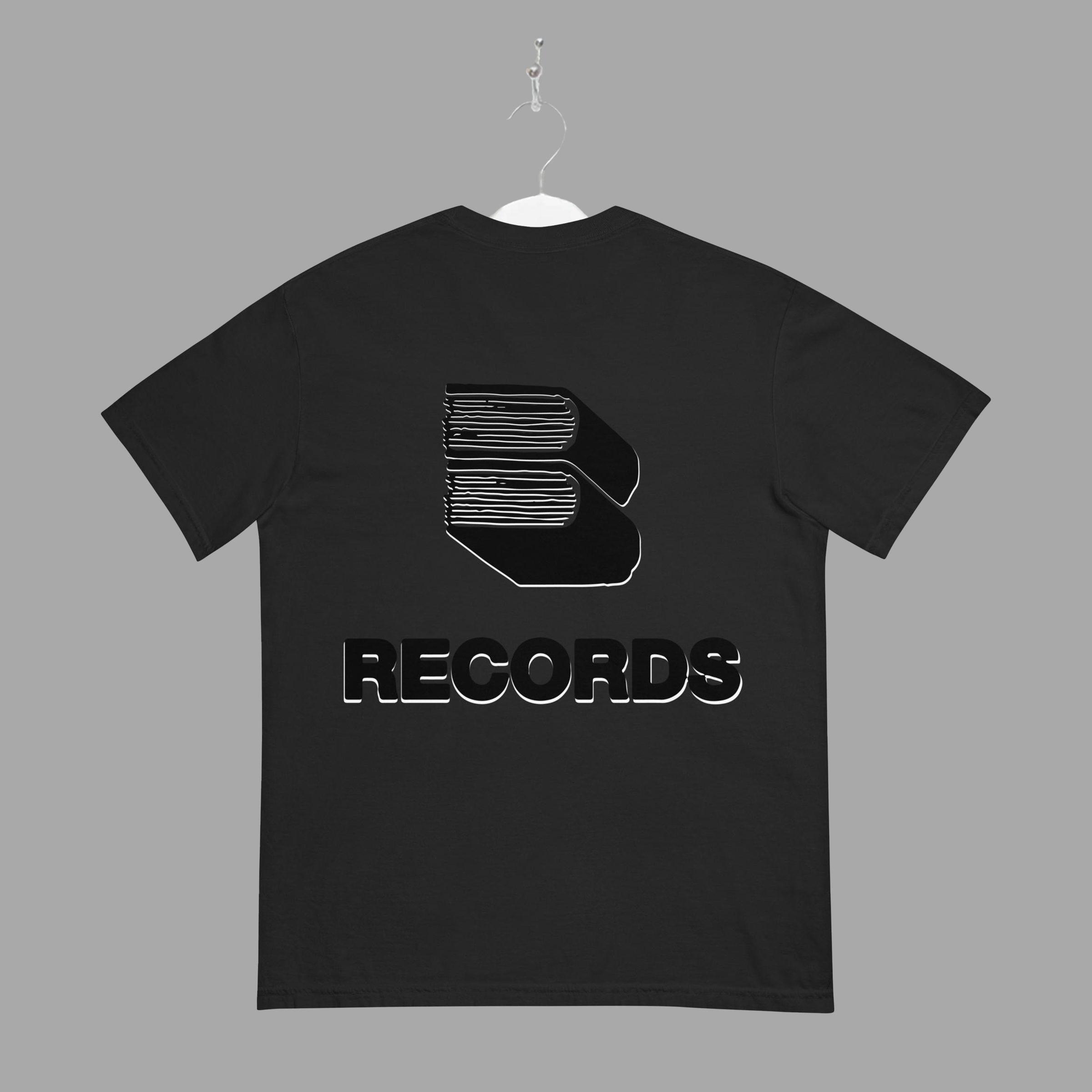 RECORDS - TEE - Black - "TRADITIONAL FIT"