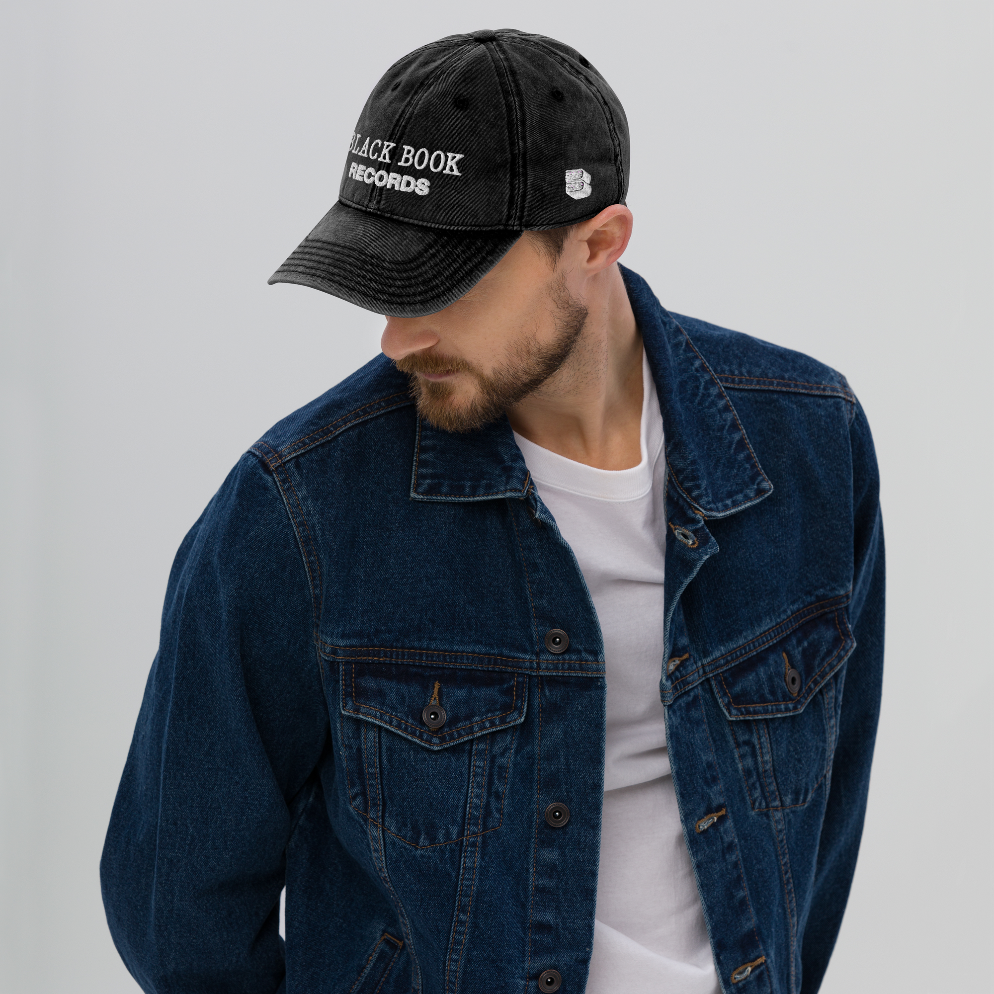 "VINTAGE STYLE" BLACK BOOK RECORDS DAD HAT