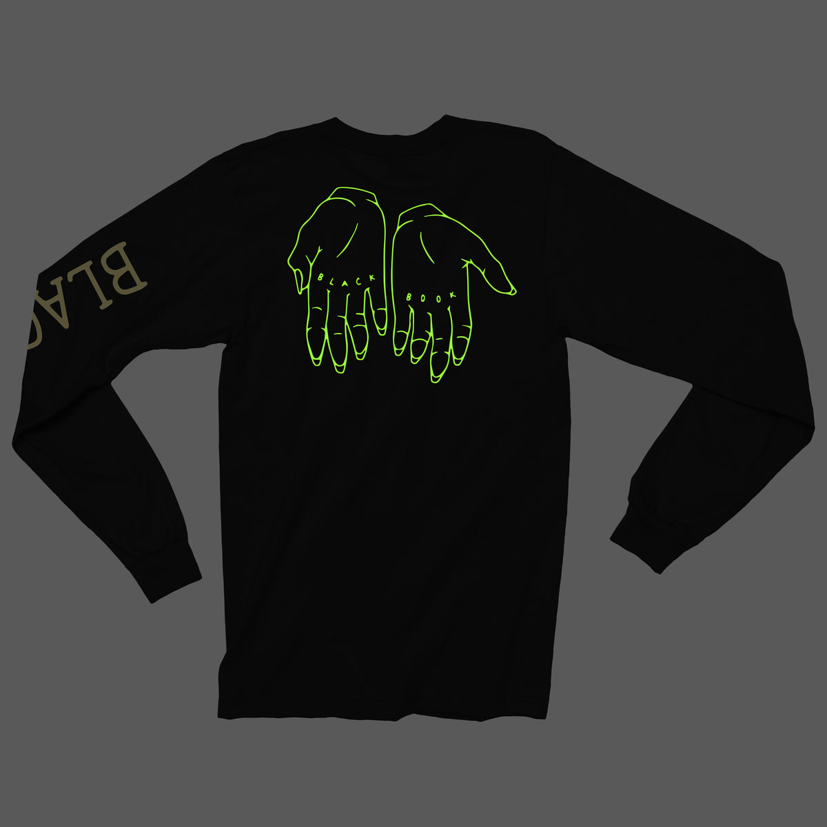 BLACK BOOK LONG SLEEVE GLOW PRINT